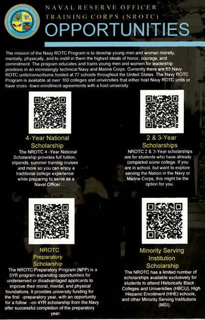 Navy QR Codes for NROTC Scholarship Opportunities